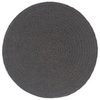 Individuais mesa 4 pcs algodão liso 38 cm redondo cinza-escuro