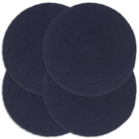 Individuais mesa 4 pcs algodão liso 38 cm redondo -marinho