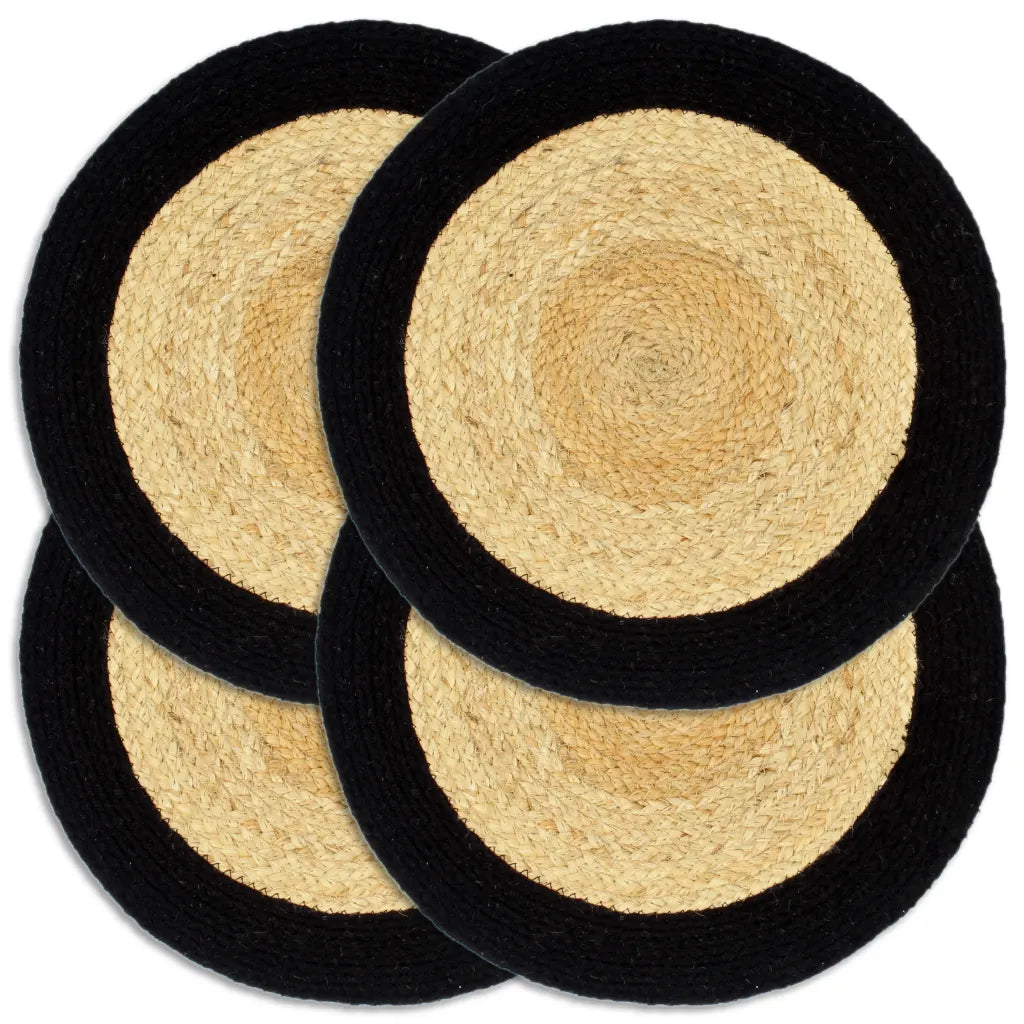 Individuais de mesa 4 pcs juta e algodão 38 cm natural e