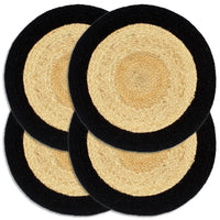 Individuais de mesa 4 pcs juta e algodão 38 cm natural e