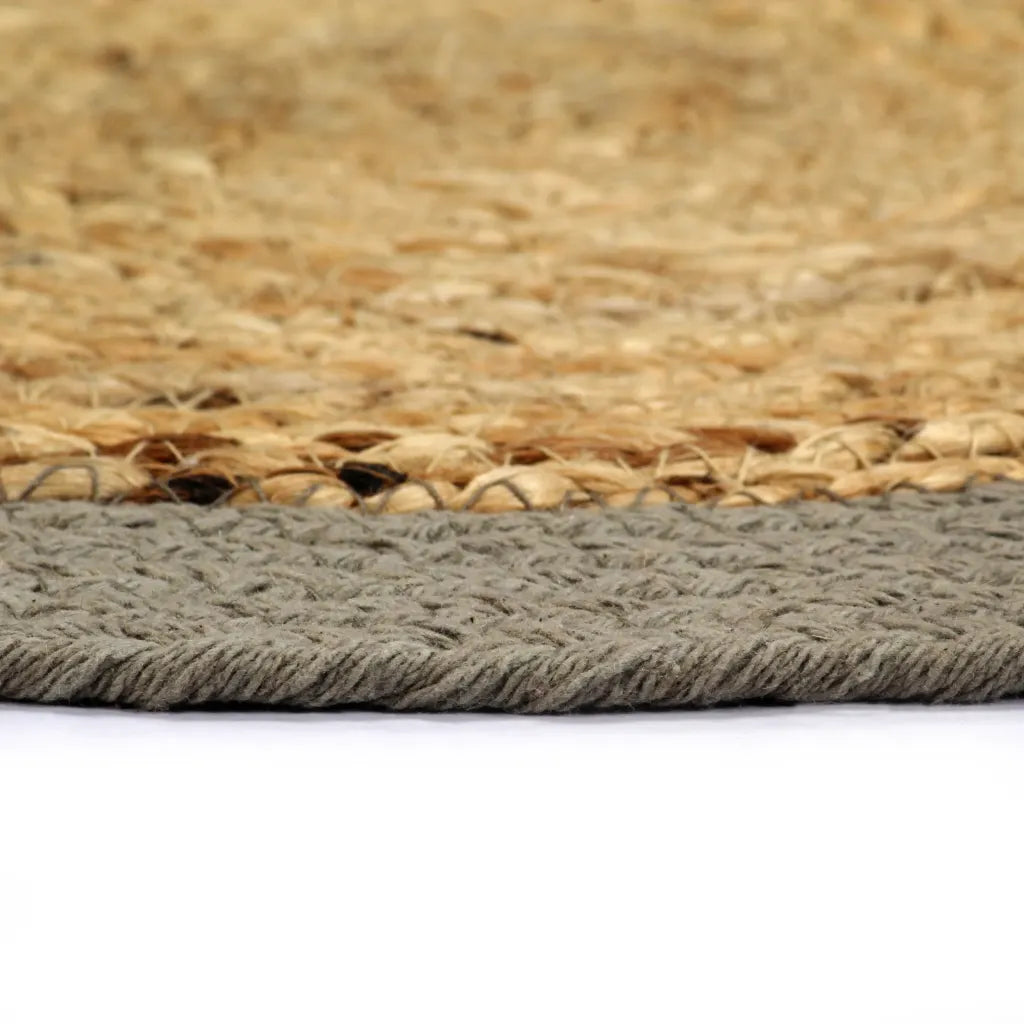 Individuais de mesa 4 pcs juta e algodão 38 cm natural e cinza