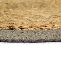 Individuais de mesa 4 pcs juta e algodão 38 cm natural e cinza