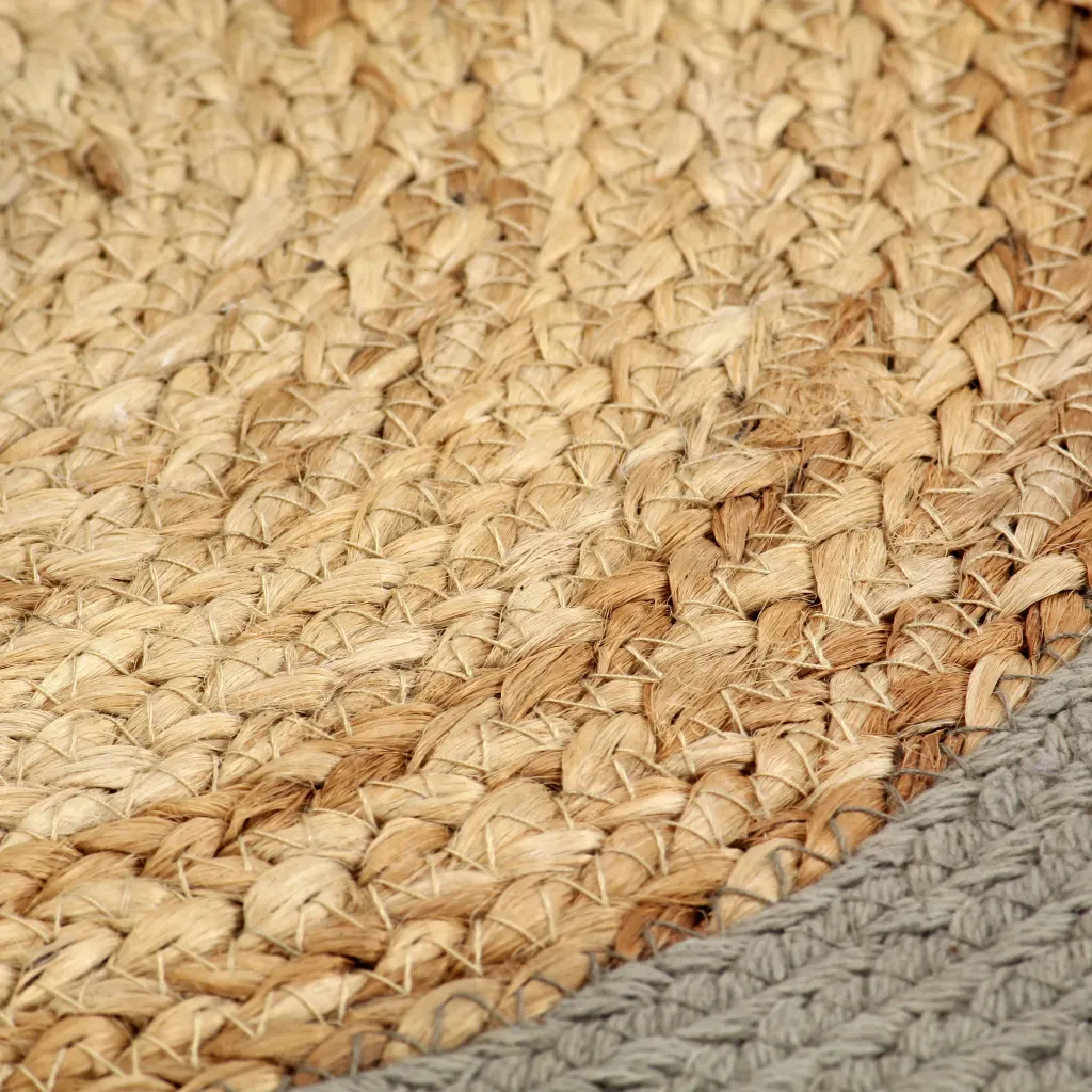Individuais de mesa 4 pcs juta e algodão 38 cm natural e cinza