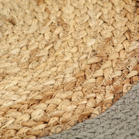 Individuais de mesa 4 pcs juta e algodão 38 cm natural e cinza