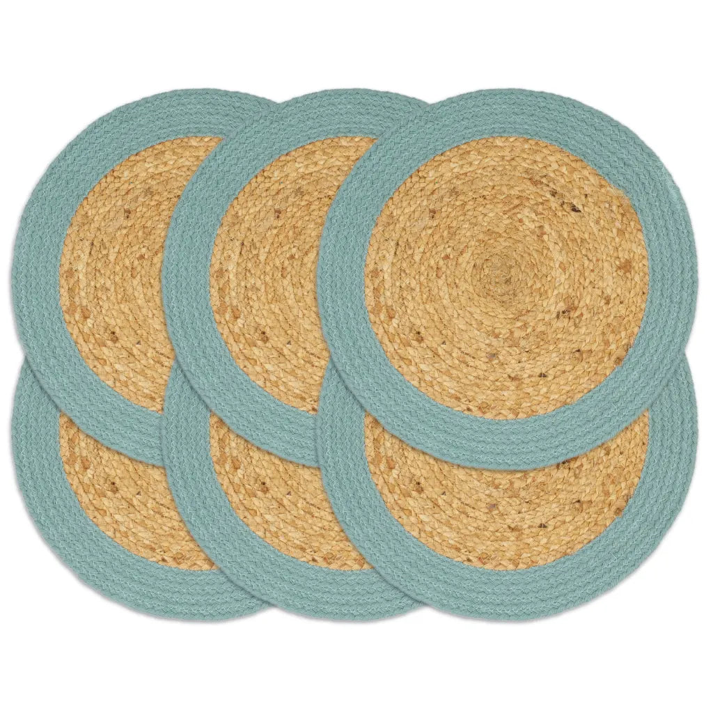 Individuais de mesa 6 pcs juta e algodão 38 cm natural e
