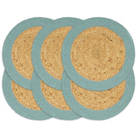 Individuais de mesa 6 pcs juta e algodão 38 cm natural e