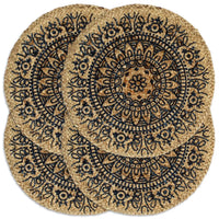 Individuais de mesa 4 pcs juta 38 cm redondo -escuro