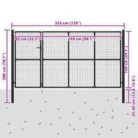 Portão de jardim em aço 350x150 cm