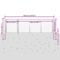 Portão de jardim 350x100 cm aço