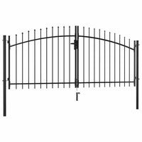 Portão de cerca de porta dupla Woerden com topo em forma de lança 299,5x149,5 cm