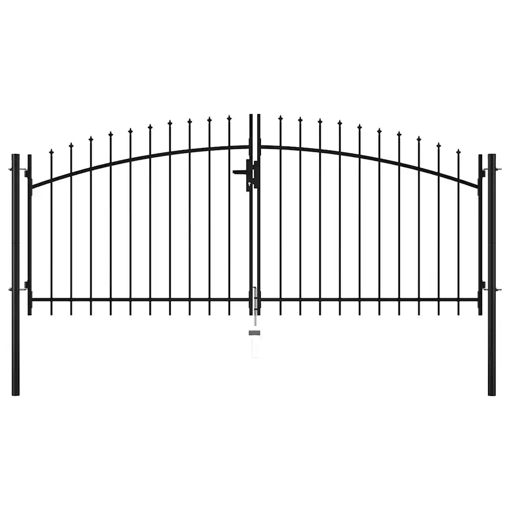 Portão de cerca de porta dupla Woerden com topo em forma de lança 299,5x149,5 cm