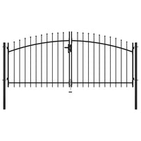 Portão de cerca de porta dupla Woerden com topo em forma de lança 299,5x149,5 cm