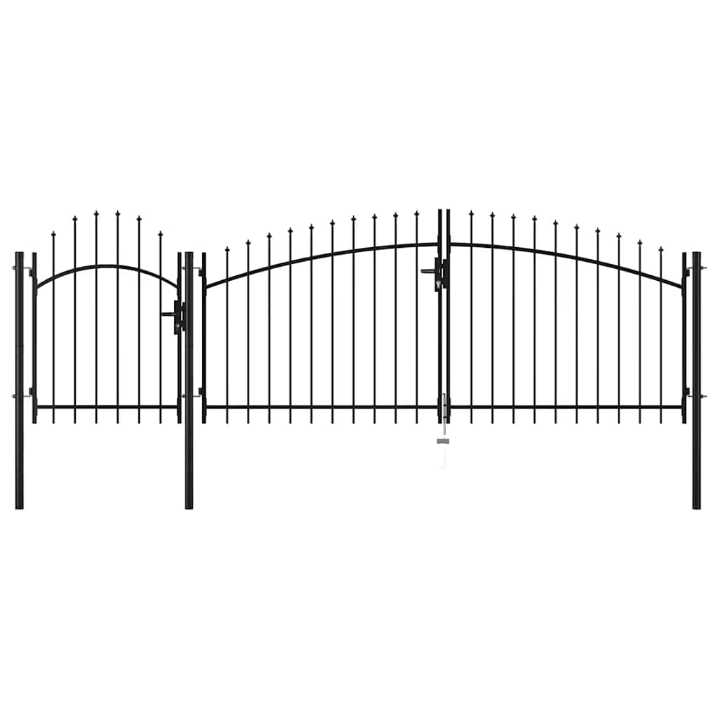 vidaXL Portão de jardim 1,5x4 m aço preto
