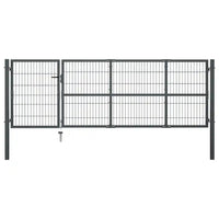 Portão de jardim com postes em aço 350x100 cm .