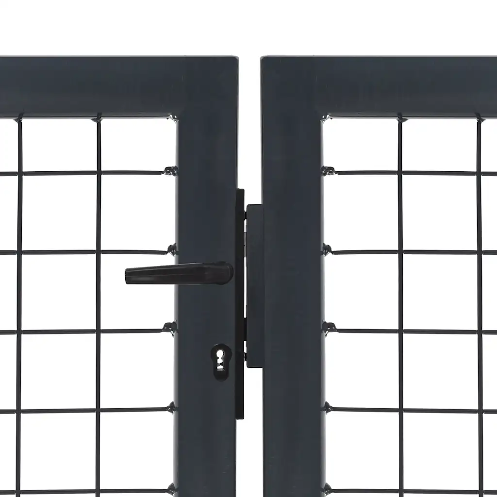 Portão de jardim com postes em aço 350x100 cm .