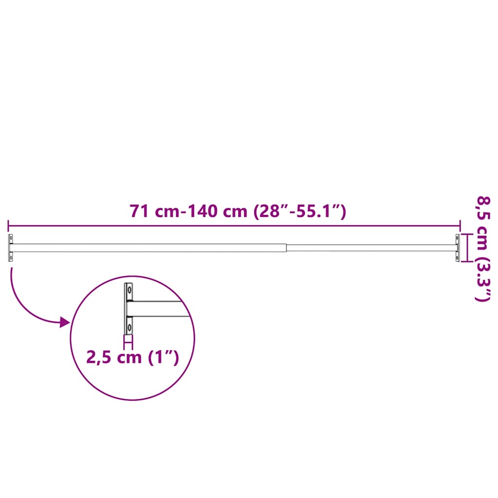 vidaXL Barra segurança de janela ajustável 710-1200 mm