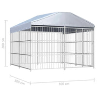 Canil de exterior com telhado 300x300x200 cm