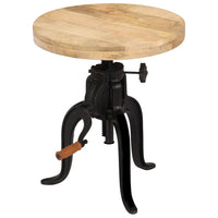 vidaXL Mesa de apoio 45 x (45-62) cm madeira mangueira e ferro fundido