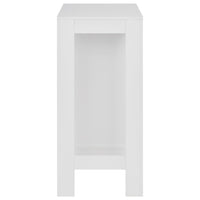 vidaXL Mesa de bar com prateleira branco 110x50x103 cm