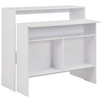 vidaXL Mesa de bar com 2 tampos branco 130x40x120 cm