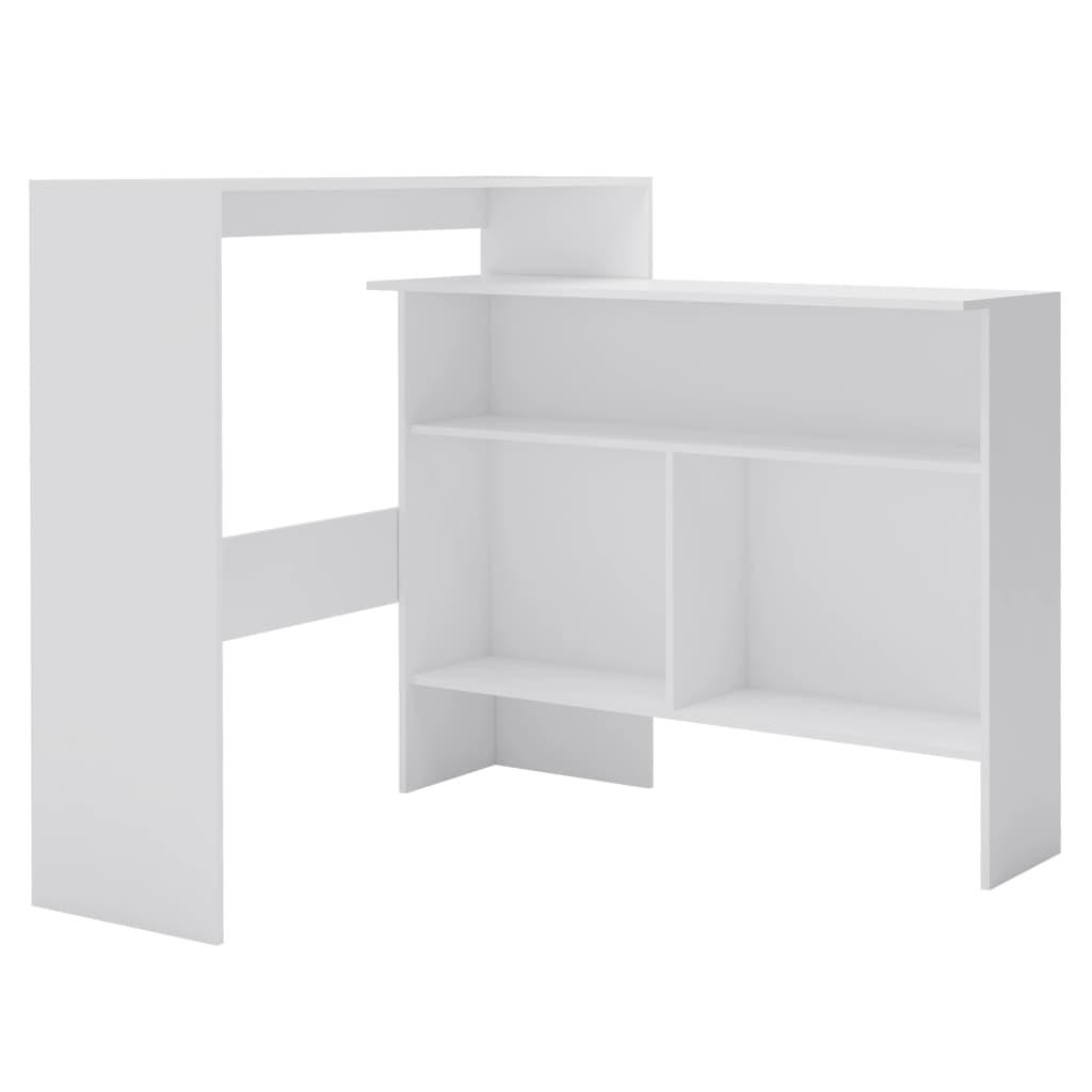 vidaXL Mesa de bar com 2 tampos branco 130x40x120 cm