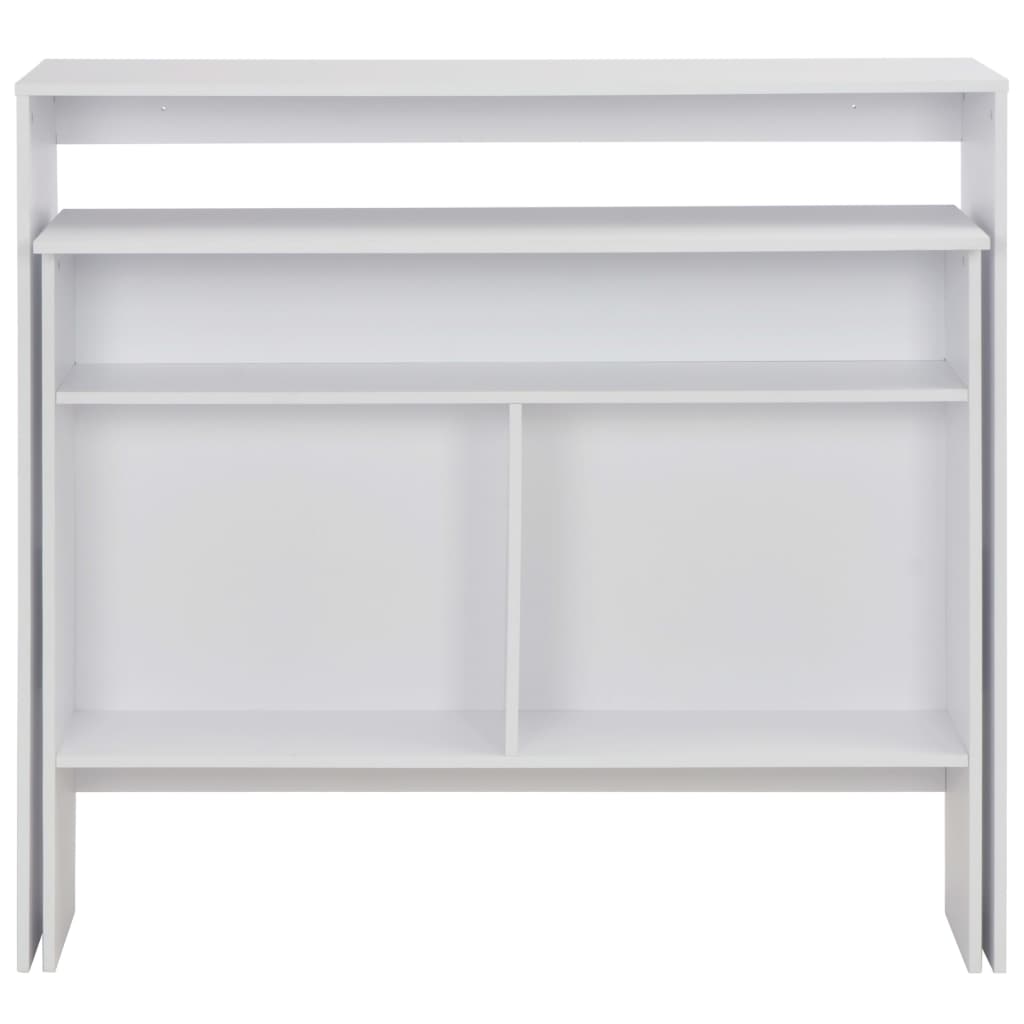 vidaXL Mesa de bar com 2 tampos branco 130x40x120 cm