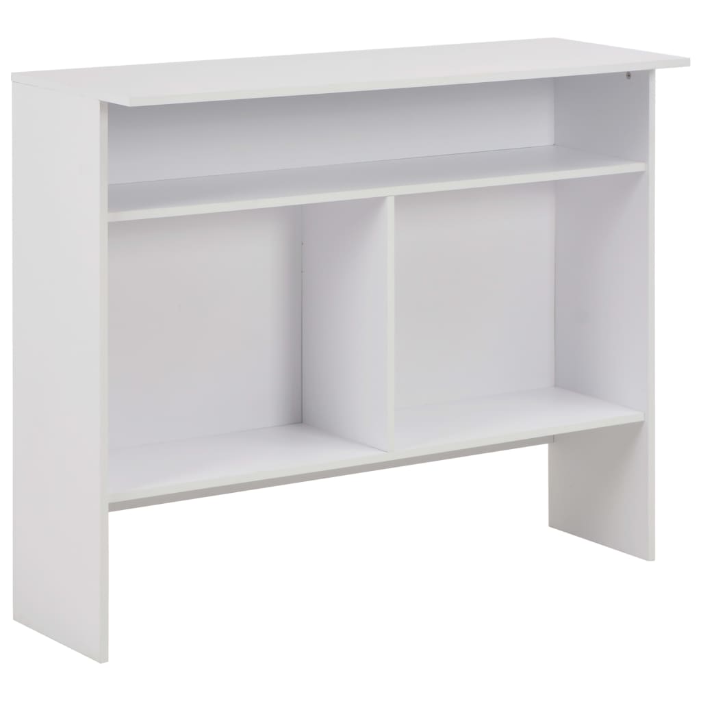 vidaXL Mesa de bar com 2 tampos branco 130x40x120 cm