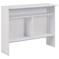 vidaXL Mesa de bar com 2 tampos branco 130x40x120 cm