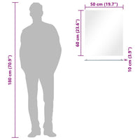 vidaXL Espelho de parede c/ prateleira vidro temperado 50x60 cm