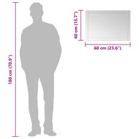 vidaXL Espelho de parede 60x40 cm vidro