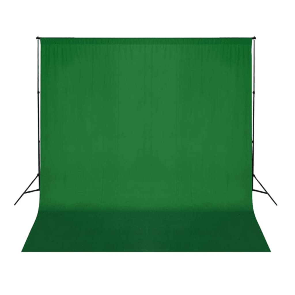 vidaXL Fundo fotográfico s/ suporte algodão verde 300x300cm chroma key