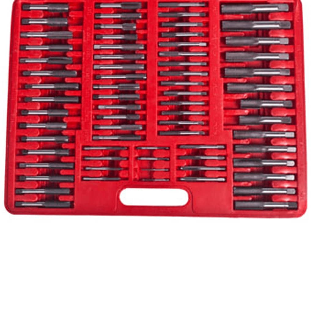 vidaXL Conjunto de machos e caçonetes para abrir roscas 111 pcs
