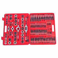 vidaXL Conjunto de machos e caçonetes para abrir roscas 111 pcs