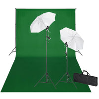 vidaXL Kit de estúdio com fundo preto 600x300 cm e luzes