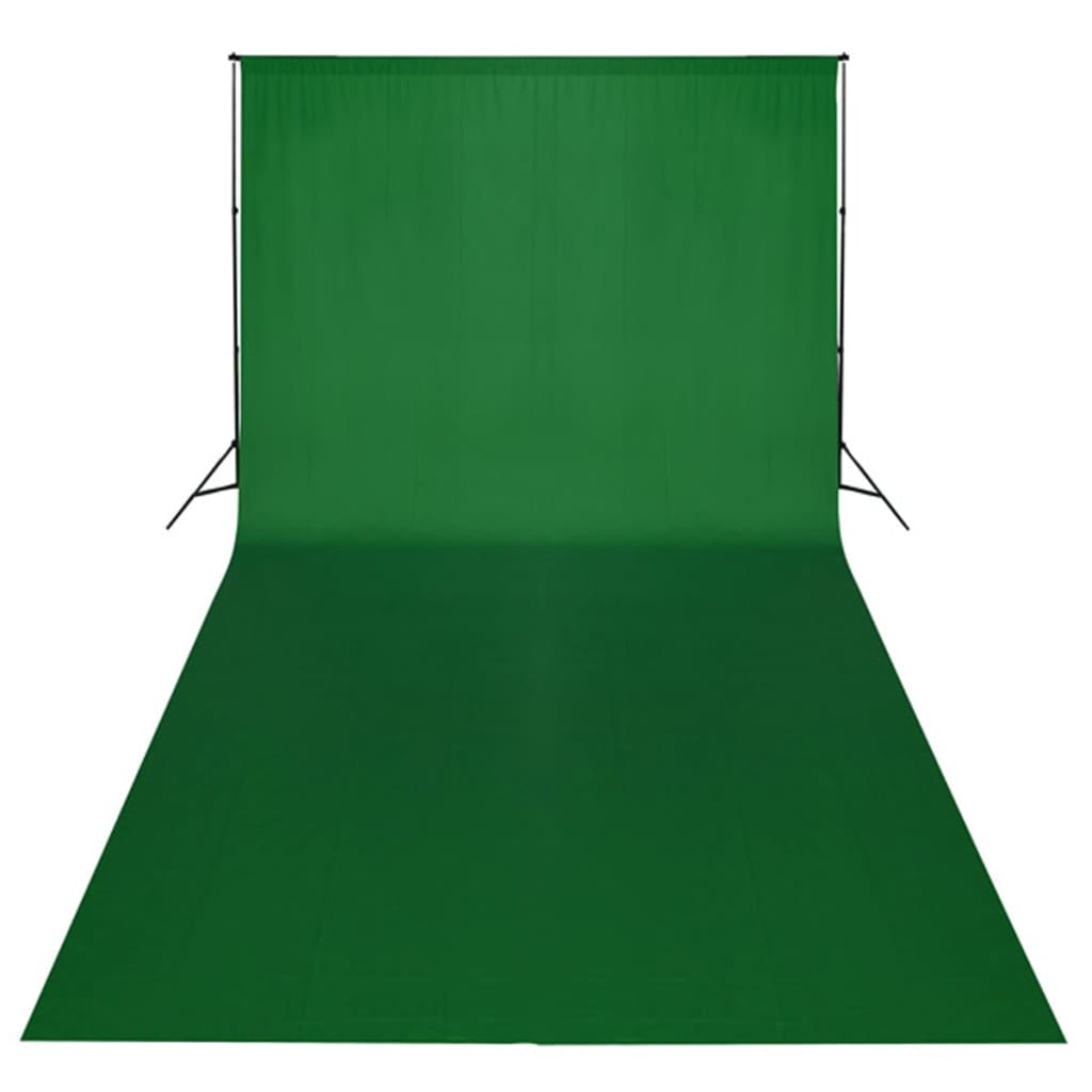 vidaXL Kit de estúdio com fundo preto 600x300 cm e luzes