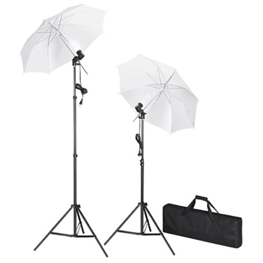 vidaXL Kit de estúdio com fundo preto 600x300 cm e luzes