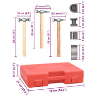 Conjunto c/ martelo reparação mossas carroçaria carro 7 pcs