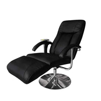 vidaXL Cadeira de massagens couro artificial preto