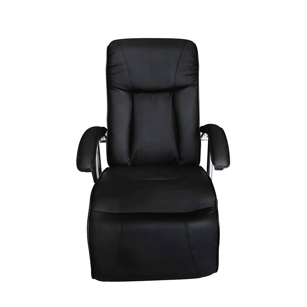 vidaXL Cadeira de massagens couro artificial preto