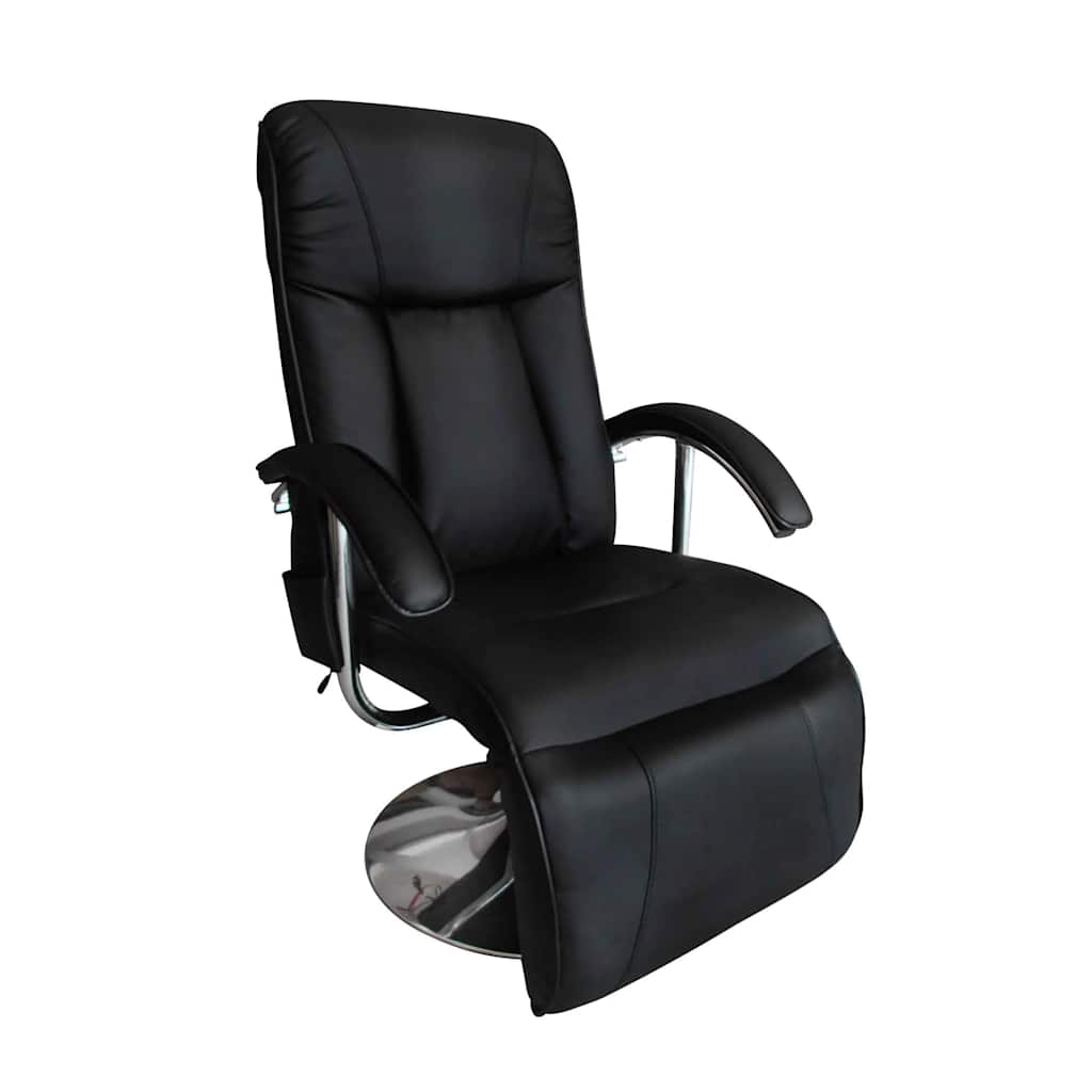 vidaXL Cadeira de massagens couro artificial preto