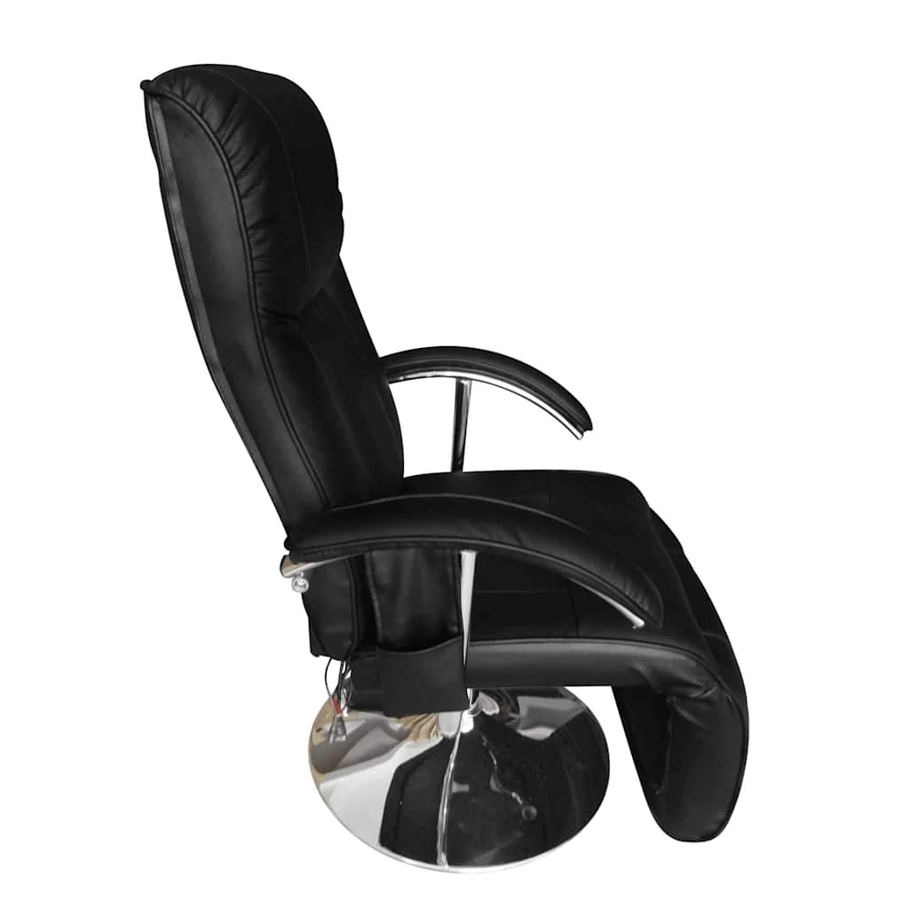 vidaXL Cadeira de massagens couro artificial preto