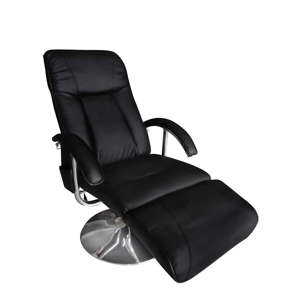 vidaXL Cadeira de massagens couro artificial preto
