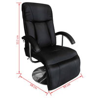 vidaXL Cadeira de massagens couro artificial preto