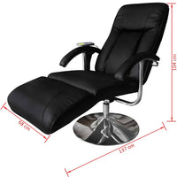 vidaXL Cadeira de massagens couro artificial preto