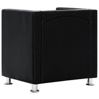 vidaXL Poltrona em forma de cubo couro artificial preto
