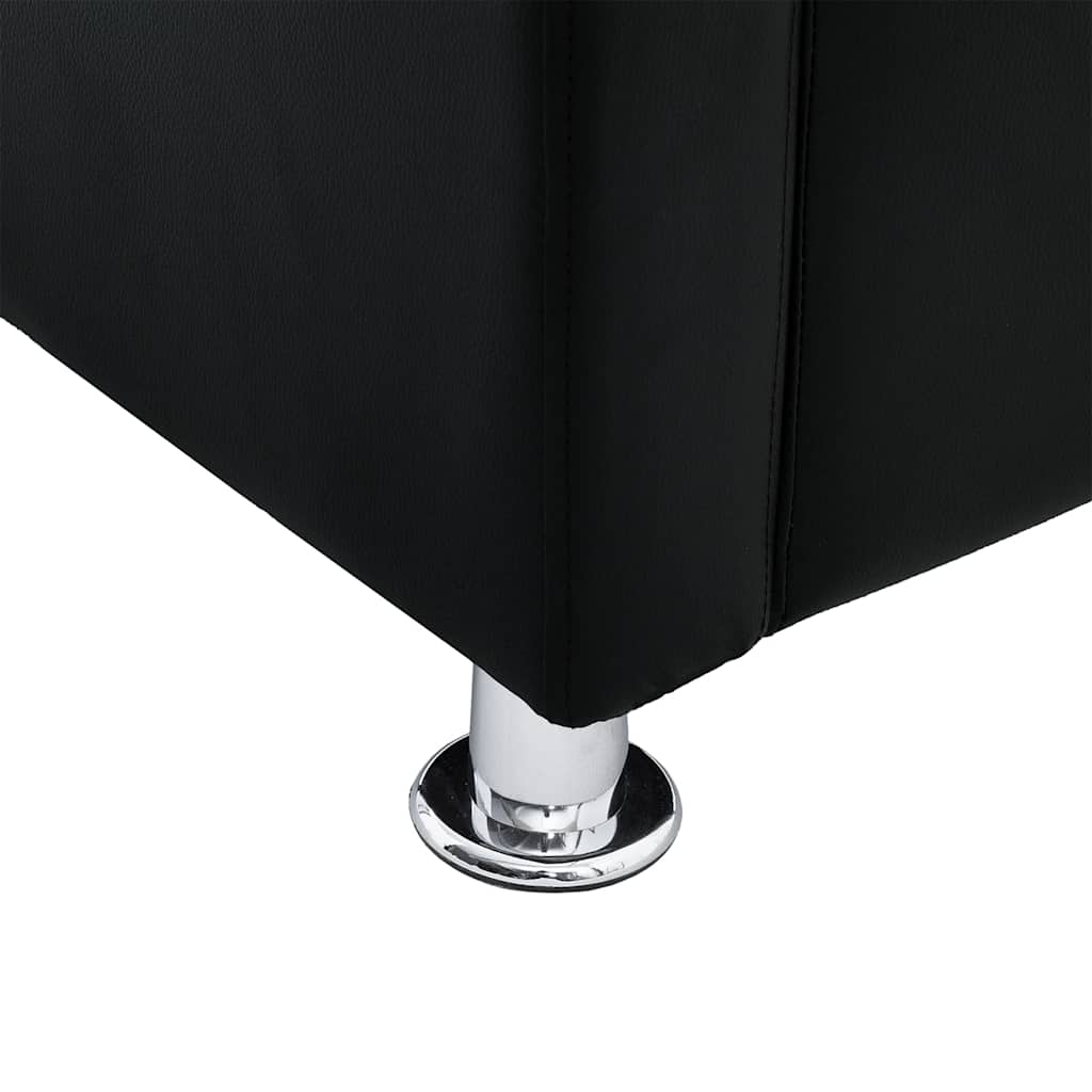 vidaXL Poltrona em forma de cubo couro artificial preto