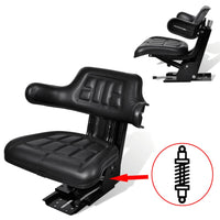 vidaXL Assento de trator com suspensão, preto