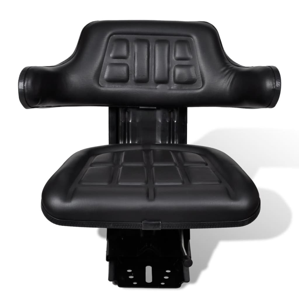 vidaXL Assento de trator com suspensão, preto