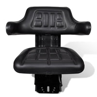 vidaXL Assento de trator com suspensão, preto