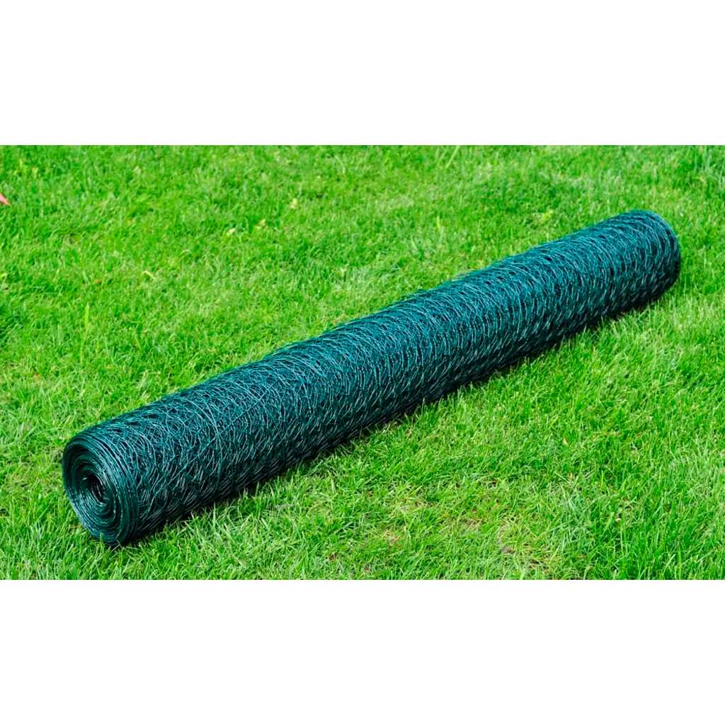 Cerca de arame galinheiro c/ revestimento em PVC 25x0,5 m